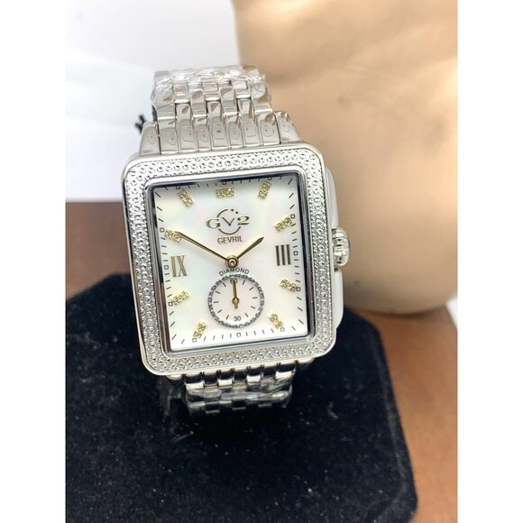 GV2 by Gevril Women's Watch 9258B Swiss Quartz Mother of Pearl Dial Silver Steel - Picture 12 of 13